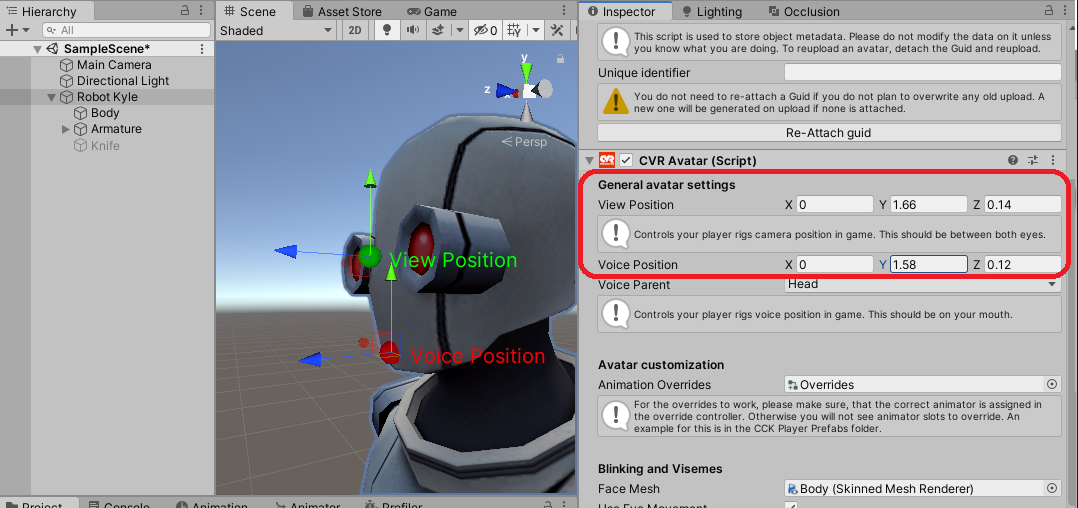 Modifying the position of your voice and view point